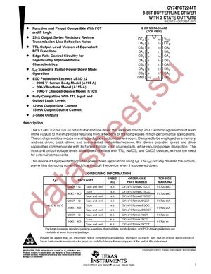 CY74FCT2244ATQCTE4 datasheet  